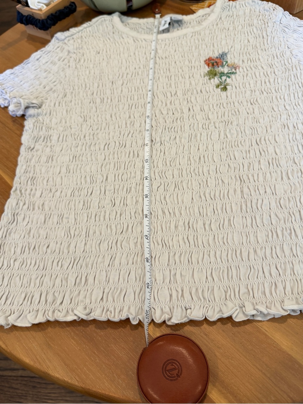 &Other Stories Smocked Short Sleeve Top - Picture 5 of 8